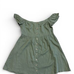 L.A Hearts Off-Shoulder Button-Down Dress